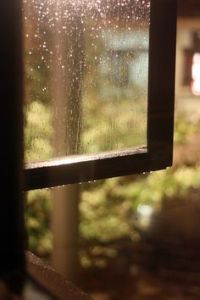 cabin window rain
